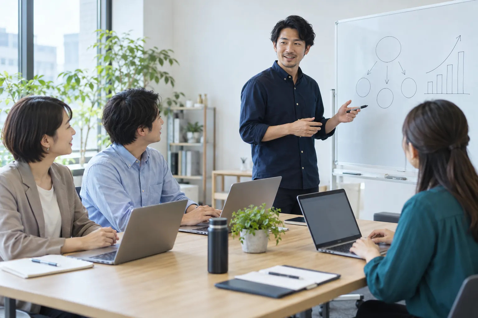 研修で使い方を伝える様子のイメージ